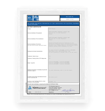 360*380-CB Certificate for EV Charger